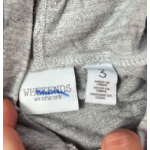 Chicos weekends sz 3 (XL) grey mesh accent breathable activewear jacket grey EUC - Picture 4 of 7